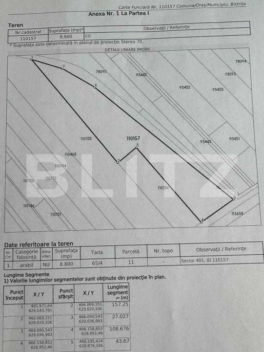 Teren de vânzare Unirea - 159876TV | BLITZ Bistriţa | Poza1