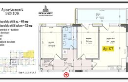 Apartament 3 camere, 61mp utili, 12mp terasa, Panoramic