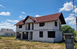 Casa noua, semifinisata, 56 ari teren, zona de exterior Est ( 10 km)