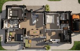 Casa pe un nivel, 120 mp utili, 580 mp de teren, Bistrita