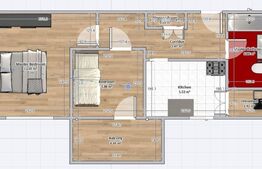 Apartament 2 camere, 38 mp, decomandat, oras Beclean, zona centrala