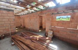 Casa la rosu 100mp,4 camere,750 mp teren extravilan,zona Dealu Jelnei