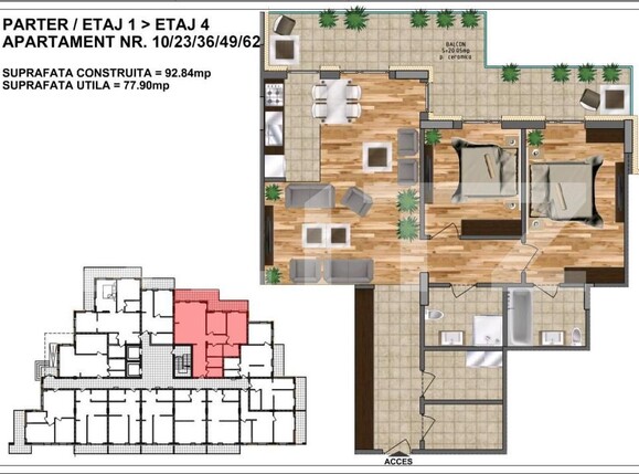 Apartament de vânzare 3 camere Nord-Est - 185226AV | BLITZ Bistriţa | Poza1