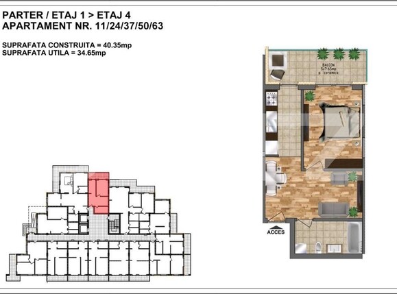 Garsonieră de vânzare Nord-Est - 185227AV | BLITZ Bistriţa | Poza1