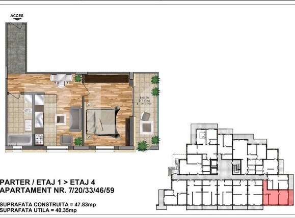 Apartament de vânzare 2 camere Nord-Est - 185232AV | BLITZ Bistriţa | Poza1
