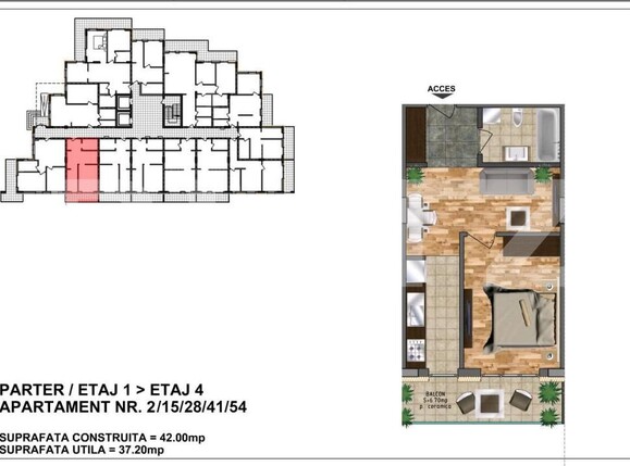 Apartament de vânzare 2 camere Nord-Est - 185233AV | BLITZ Bistriţa | Poza1