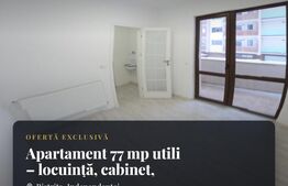 Apartament  77 mp utili – locuință, cabinet, spatiu comercial