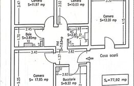 Apartament 3 camere + uscătorie, 78 mp, cu pod mansardabil de ~96 mp – zona Han
