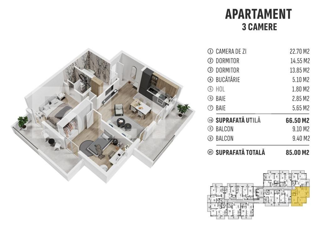 Apartament de vânzare 3 camere Centura - 190694AV | BLITZ Bistriţa | Poza8
