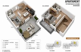 Penthouse cu terasă generoasă și finisaje premium