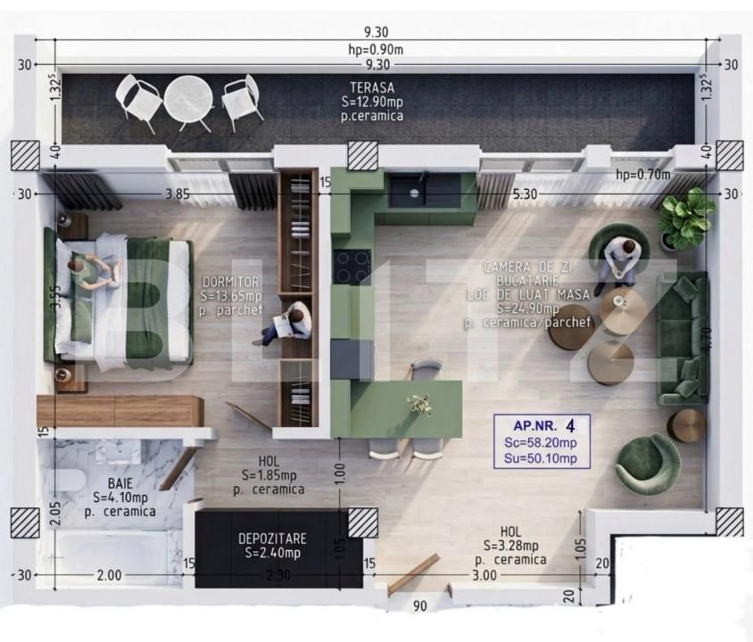 Apartament de vânzare 2 camere Independenței - 198203AV | BLITZ Bistriţa | Poza10
