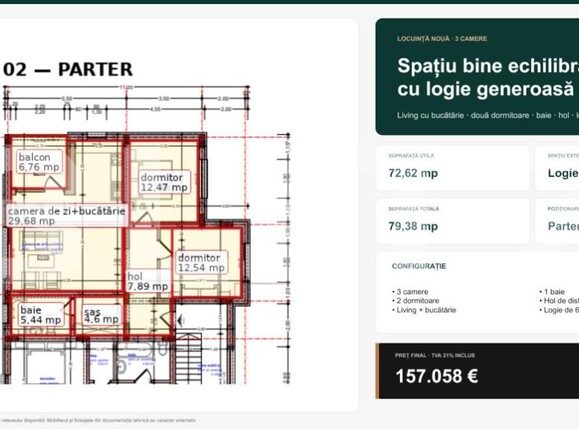 Apartament de vânzare 3 camere Est - 199135AV | BLITZ Bistriţa | Poza3