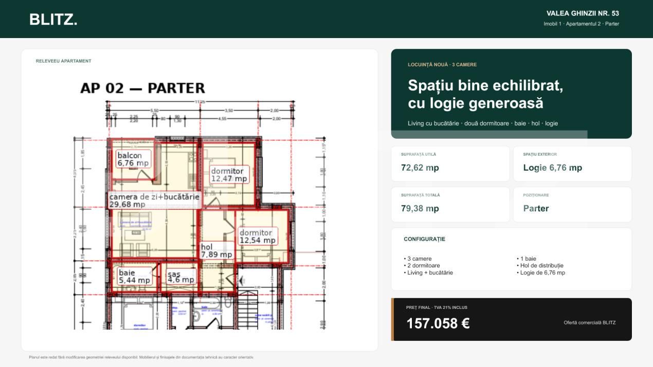 Apartament de vânzare 3 camere Est - 199135AV | BLITZ Bistriţa | Poza3
