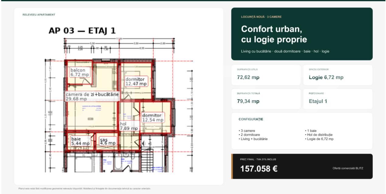 Apartament de vânzare 3 camere Est - 199139AV | BLITZ Bistriţa | Poza2