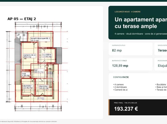 Apartament de vânzare 4 camere Est - 199223AV | BLITZ Bistriţa | Poza1