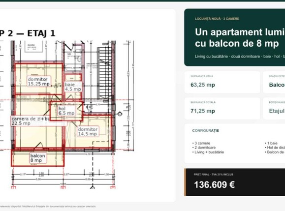 Apartament de vânzare 3 camere Est - 199251AV | BLITZ Bistriţa | Poza3