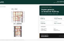 Apartament cu 4 camere și terasă de 18,25 mp, 111,94 mp total