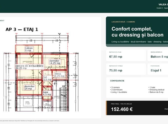 Apartament de vânzare 3 camere Est - 199255AV | BLITZ Bistriţa | Poza2