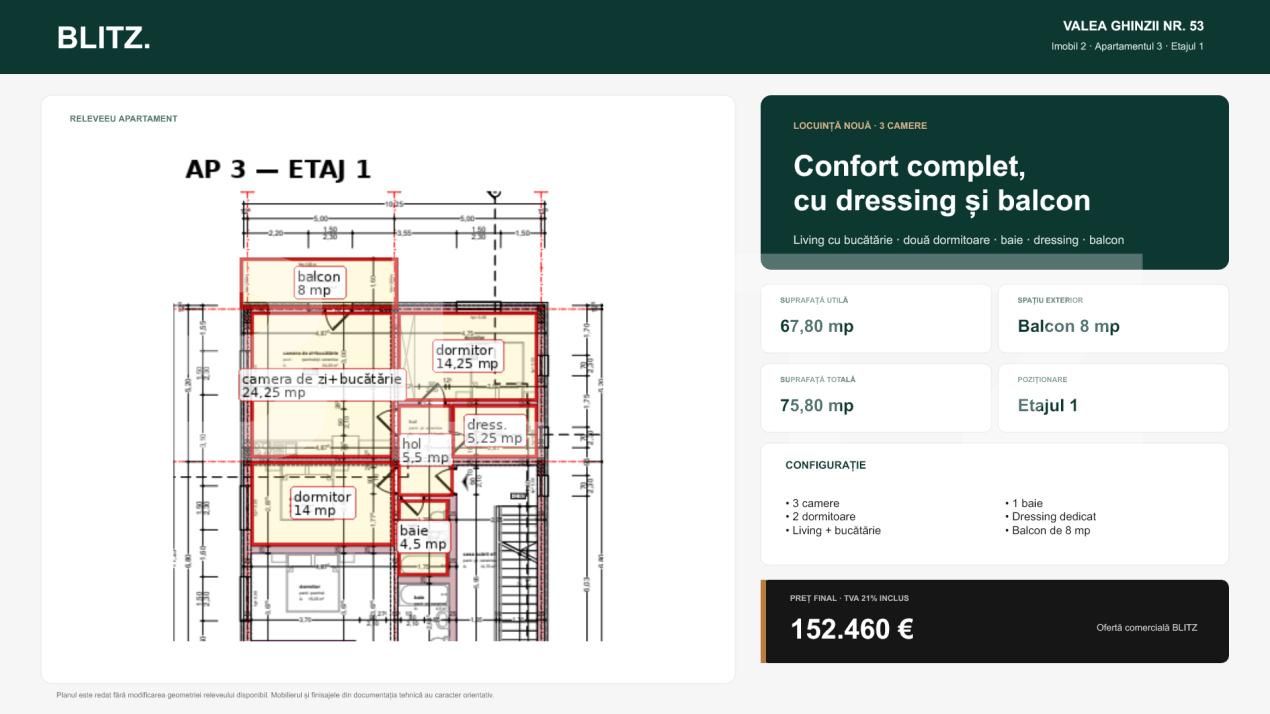 Apartament de vânzare 3 camere Est - 199255AV | BLITZ Bistriţa | Poza2
