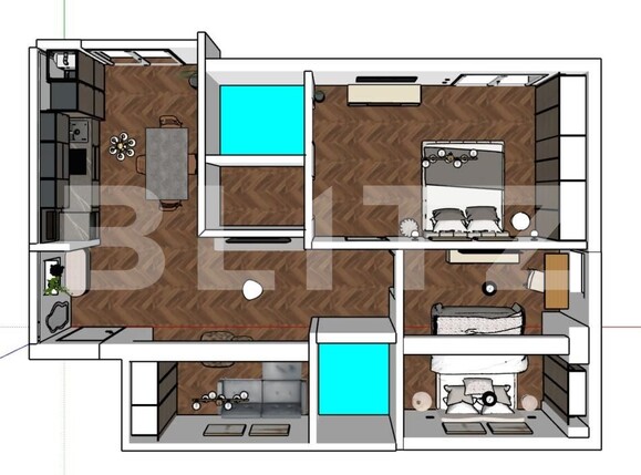 Apartament de închiriat 3 camere Sud - 200043AI | BLITZ Bistriţa | Poza12
