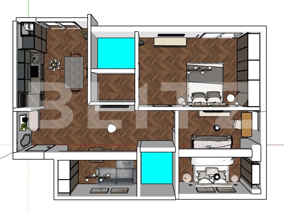 Apartament de închiriat 3 camere Sud - 200043AI | BLITZ Bistriţa | Poza12