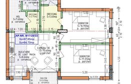 Apartament 3 camere, 84.70 mp, zona Calea Moldovei