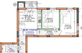 Apartament 3 camere, 57.97 mp, zona Calea Moldovei