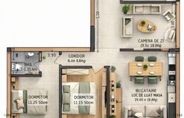 Apartament 3 camere, 71 mp, zona Calea Moldovei