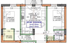 Apartament 3 camere, 71 mp, zona Calea Moldovei