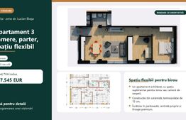 Apartament 3 camere, 65mp, bloc nou, zona Giulia 