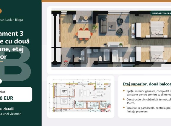 Apartament de vânzare 3 camere Calea Moldovei - 201465AV | BLITZ Bistriţa | Poza1
