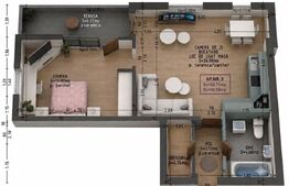 Apartament modern cu 2 camere | Terasă | 50,56 mp utili
