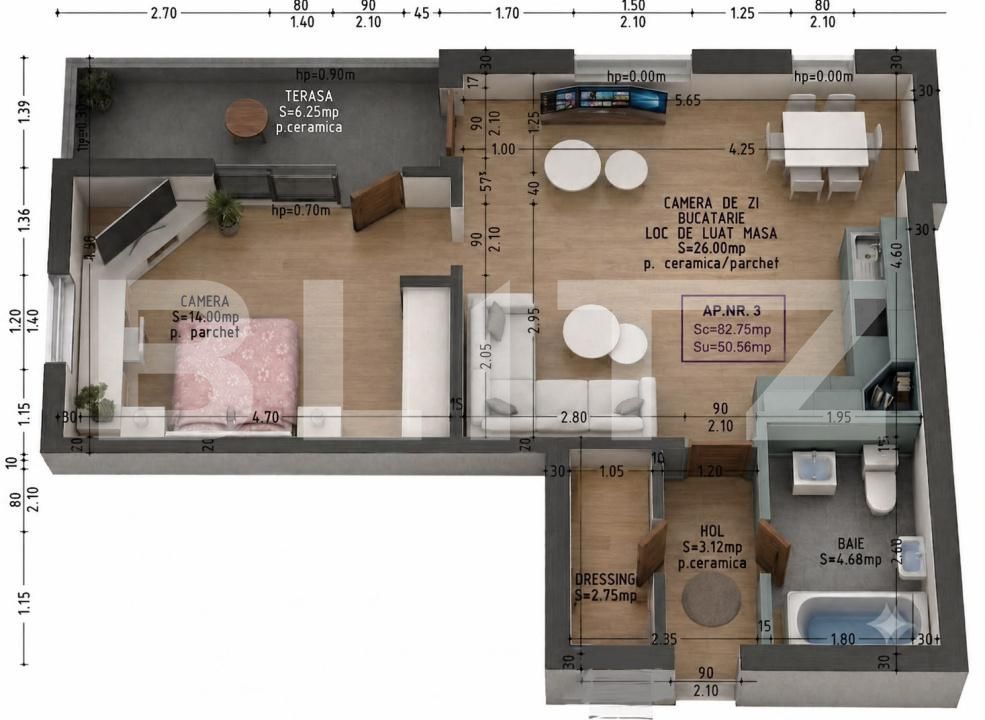 Apartament de vânzare 2 camere Independenței - 202693AV | BLITZ Bistriţa | Poza7