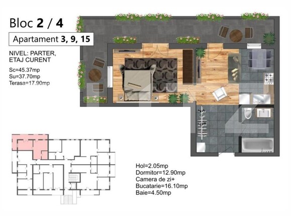 Apartament de vânzare 2 camere Independenței - 202944AV | BLITZ Bistriţa | Poza1