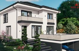 Casa la rosu, Demisol+Parter+Etaj, 223 mp, teren 10 ari 