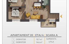 Apartament 3 camere, 65 mp, zona Decebal