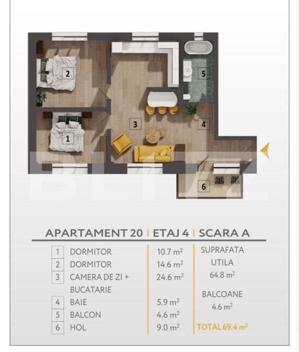 Apartament de vânzare 3 camere Decebal - 205462AV | BLITZ Bistriţa | Poza9
