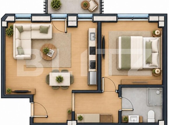 Apartament de vânzare 2 camere Nord-Est - 208920AV | BLITZ Bistriţa | Poza1