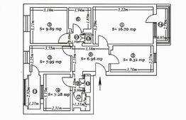 Apartament cu 4 camere, 66,6 mp, Botosani
