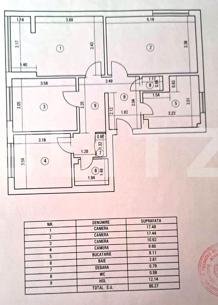 Apartament 4 camere, decomandat, 80 mp, zona Titan