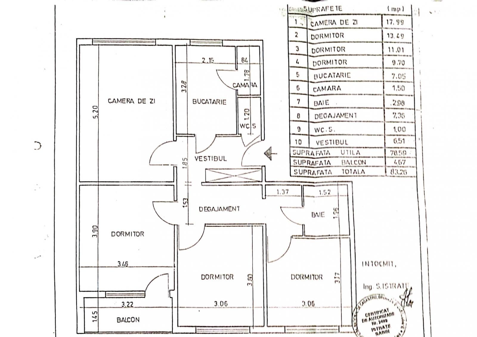Apartament 4 camere, 79 mp, decomandat, Titan