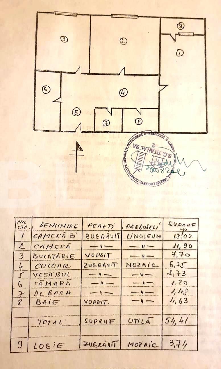 Apartament 2 camere, decomandat, 58.15 mp, zona Vitan