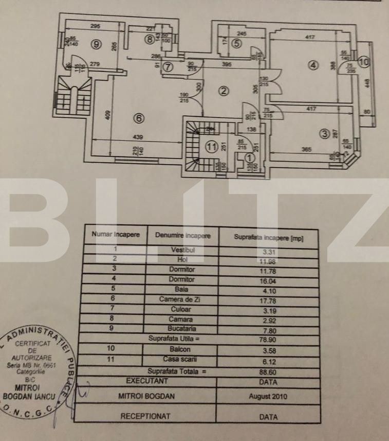 Apartament de 3 camere, 90 mp, balcon, in vilă, Floreasca 