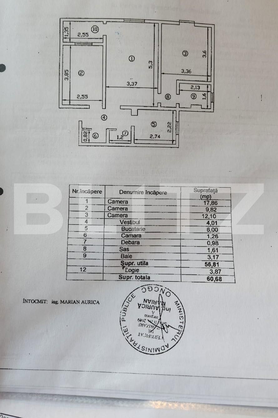 Apartament de 3 camere Titan, Nicolae Grigorescu, langa metrou, Bloc de tip H, parter | Poza1