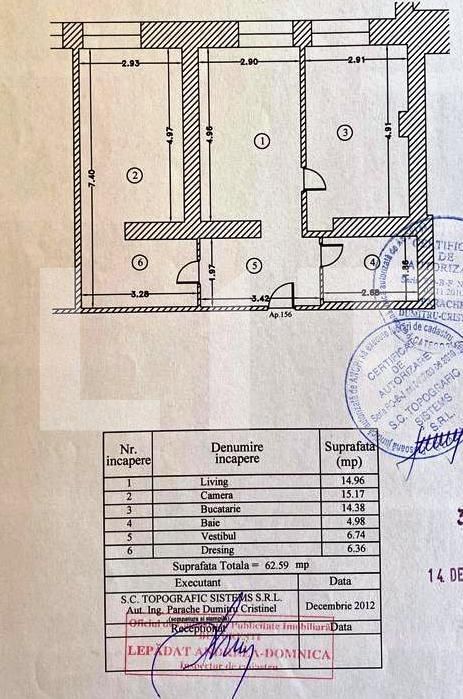 Apartament 2 camere, decomandat, s 62.59 mp, zona Vitan-Barzesti