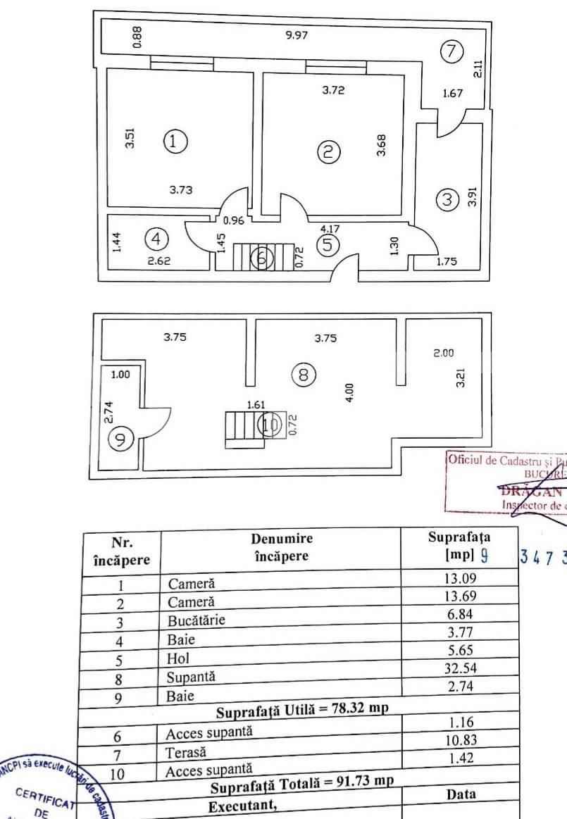 Apartament 4 camere, decomandat, 91,73 mp, zona Titan Trapezului