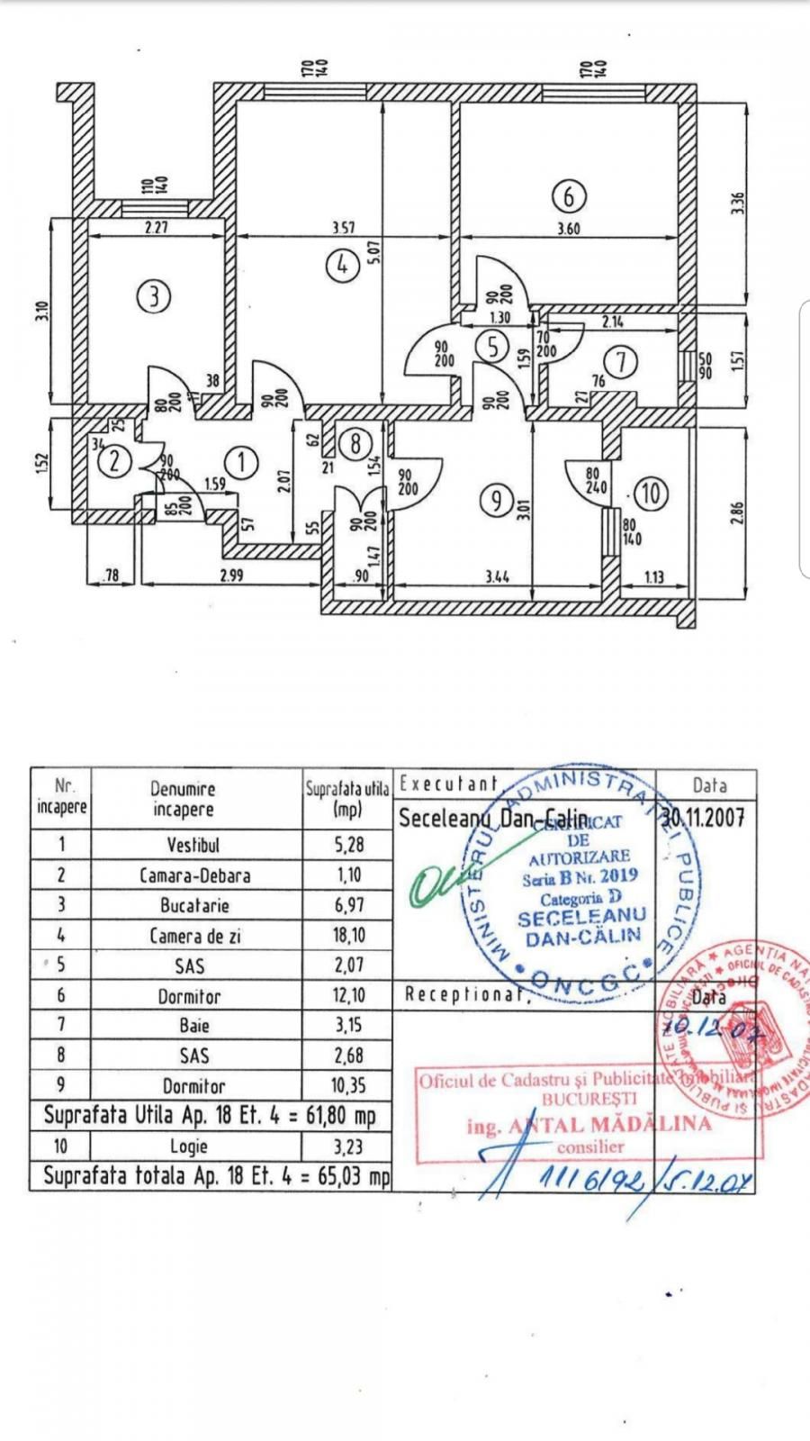 Aprtament de 3 camere, circular, 65 mp, Piata Ramnicu Sarat