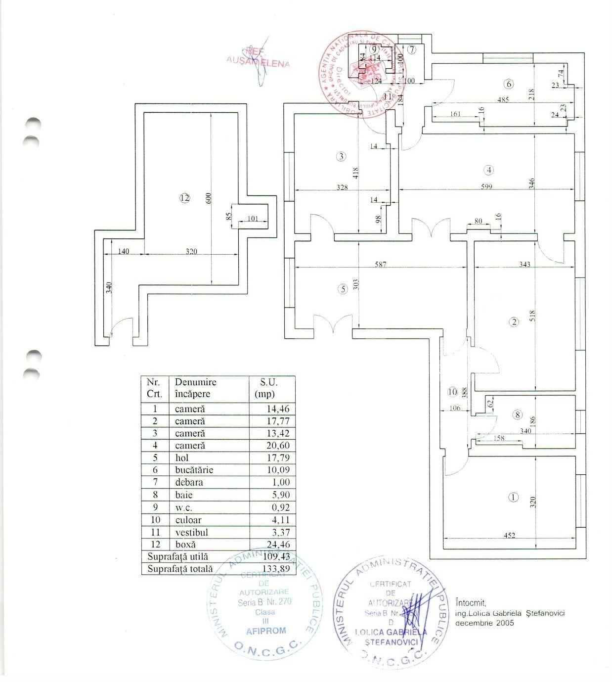 Apartament 5 camere, 109 mp, boxa 24 mp, Dorobanti