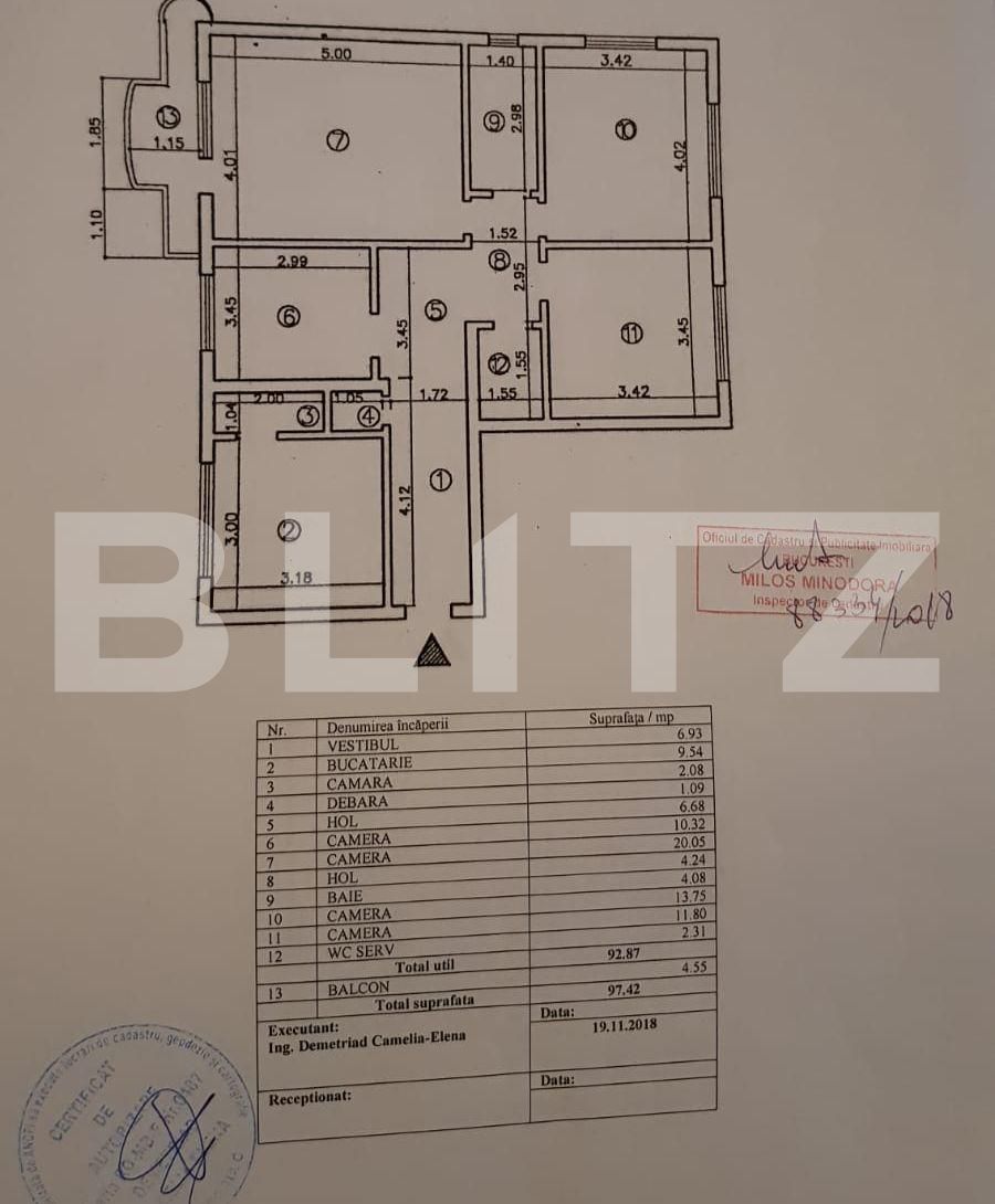 Apartament 4 camere 93 mp + balcon 5 mp Zona Bulevardul Unirii Zepter