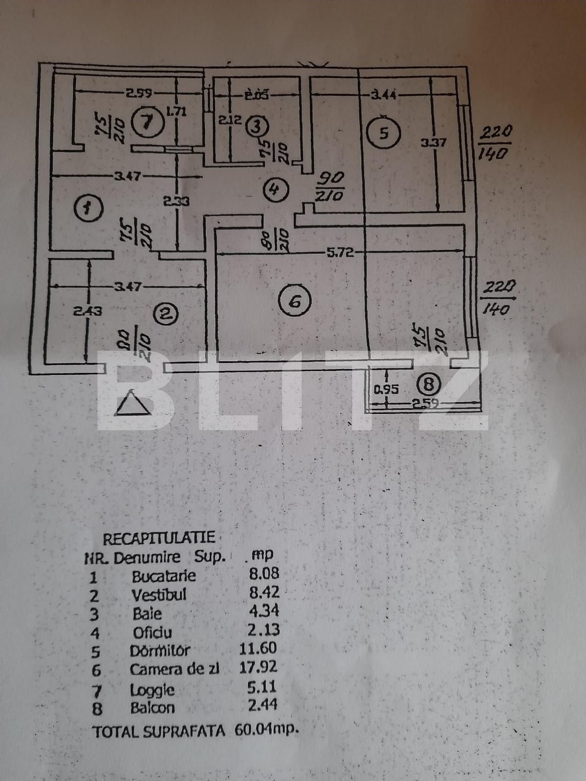 Apartament de 2 camere, 60mp, etaj intermediar, Vitan